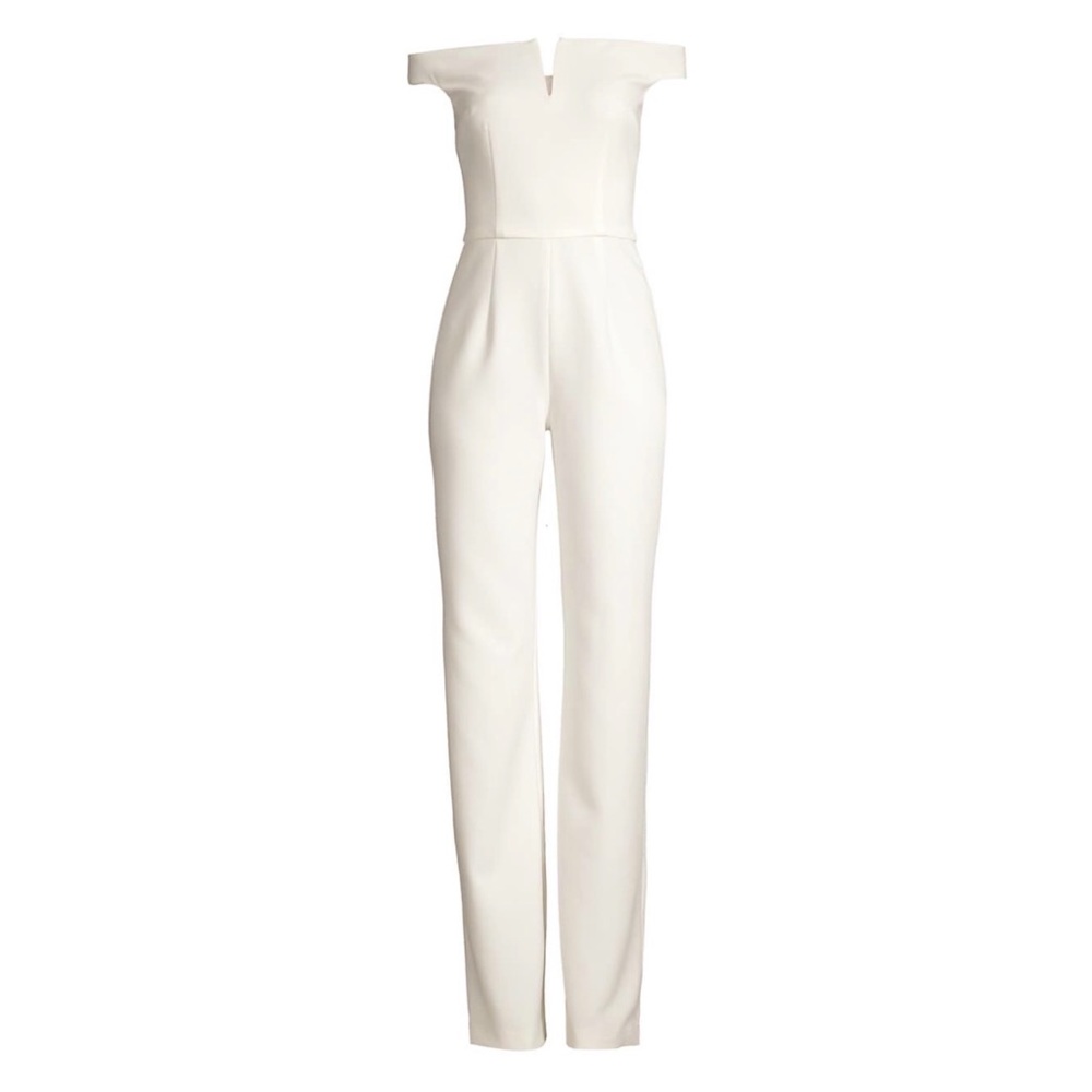 Off the Shoulder White Jumpsuit